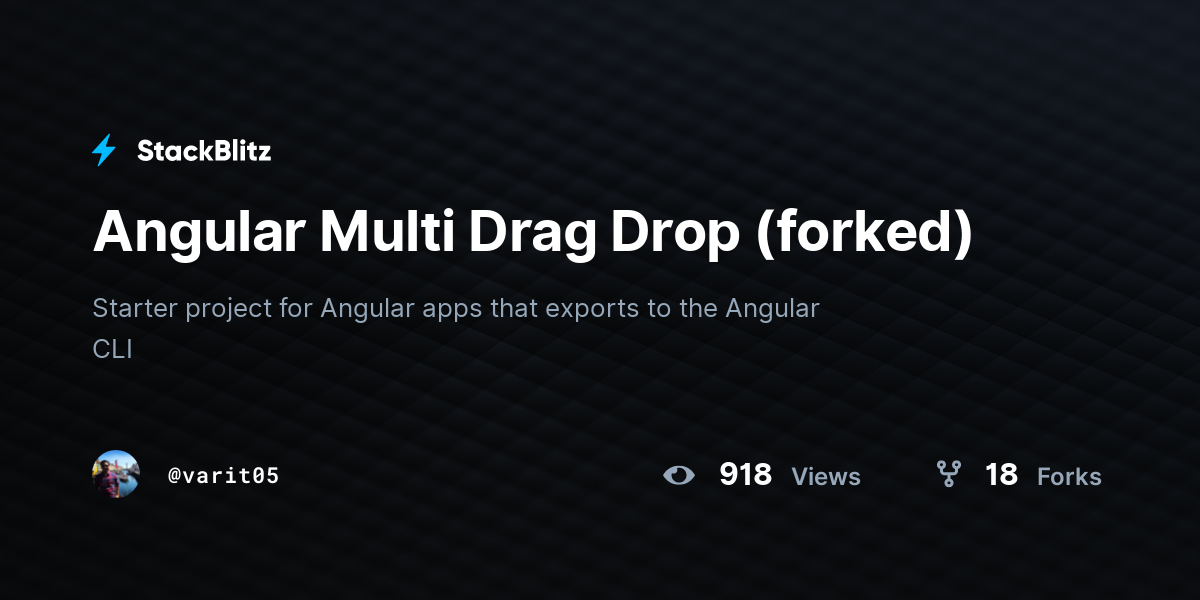 Angular Multi Drag Drop (forked) - StackBlitz