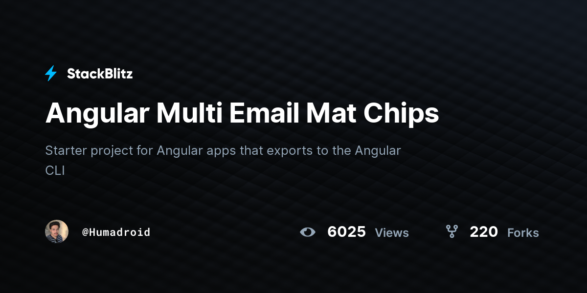 Angular Multi Email Mat Chips - StackBlitz