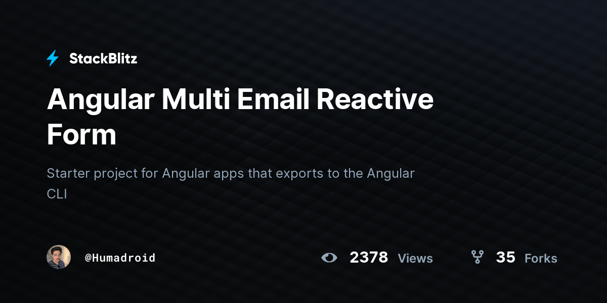 Angular Multi Email Reactive Form - StackBlitz