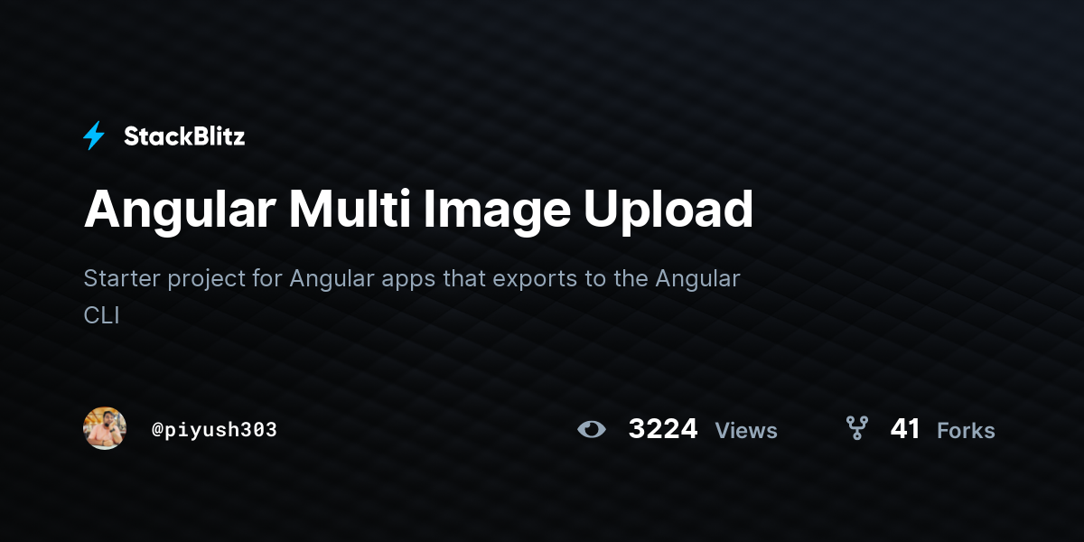 Angular Multi Image Upload - StackBlitz