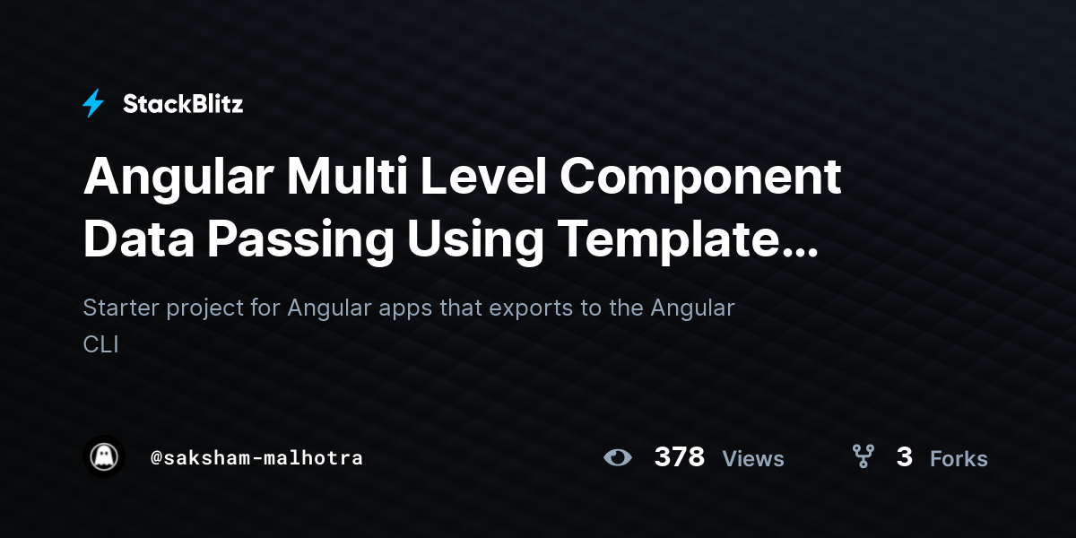Angular Multi Level Component Data Passing Using Template Refer ...