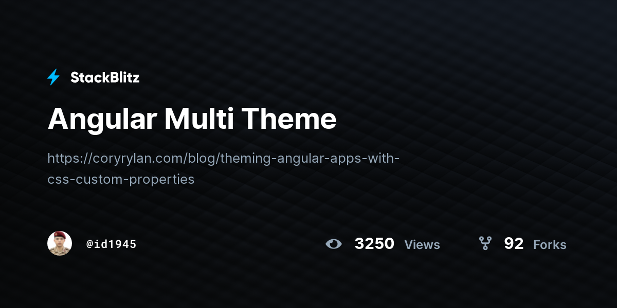 Angular Multi Theme - StackBlitz