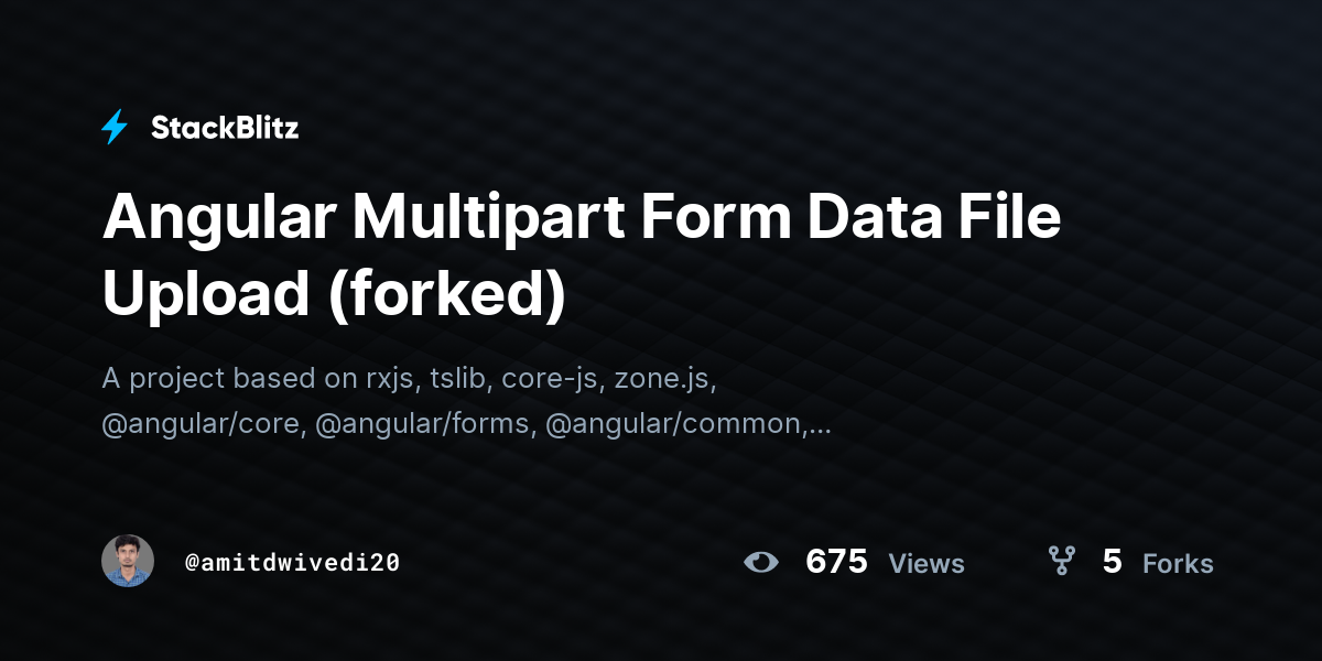 Multipart Form Data File Upload With Angular 12