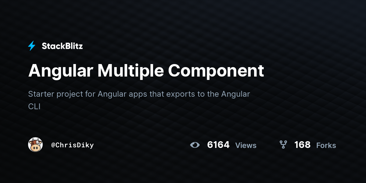 Angular Multiple Component - StackBlitz