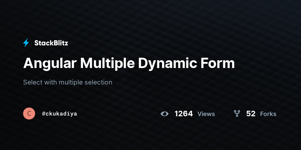 Angular Multiple Dynamic Form - StackBlitz