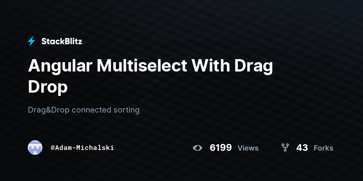 Angular Multiselect With Drag Drop - StackBlitz