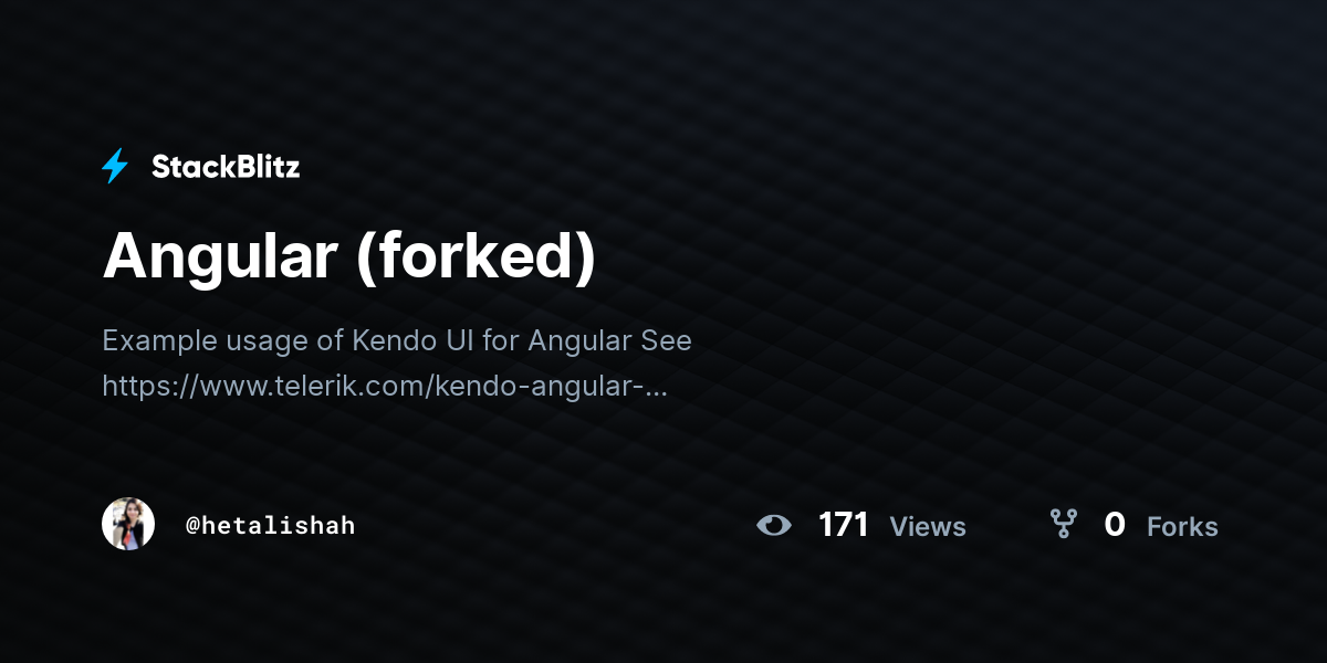 Angular (forked) - StackBlitz