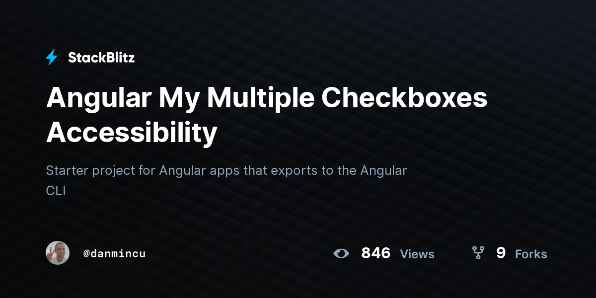 Angular My Multiple Checkboxes Accessibility - StackBlitz