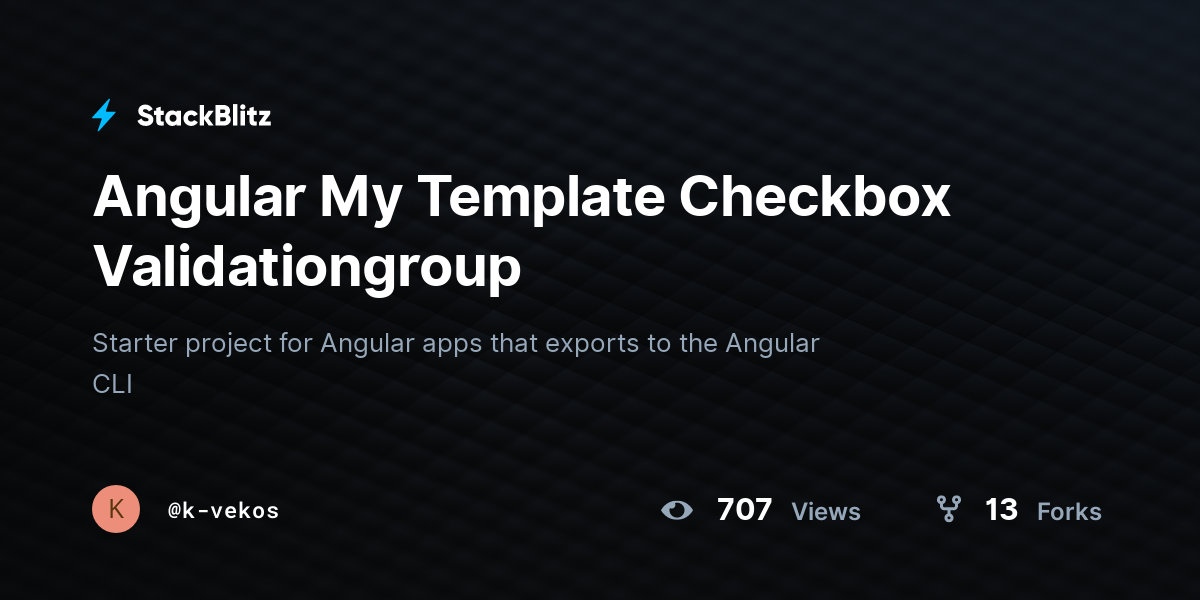 Angular My Template Checkbox Validationgroup - StackBlitz