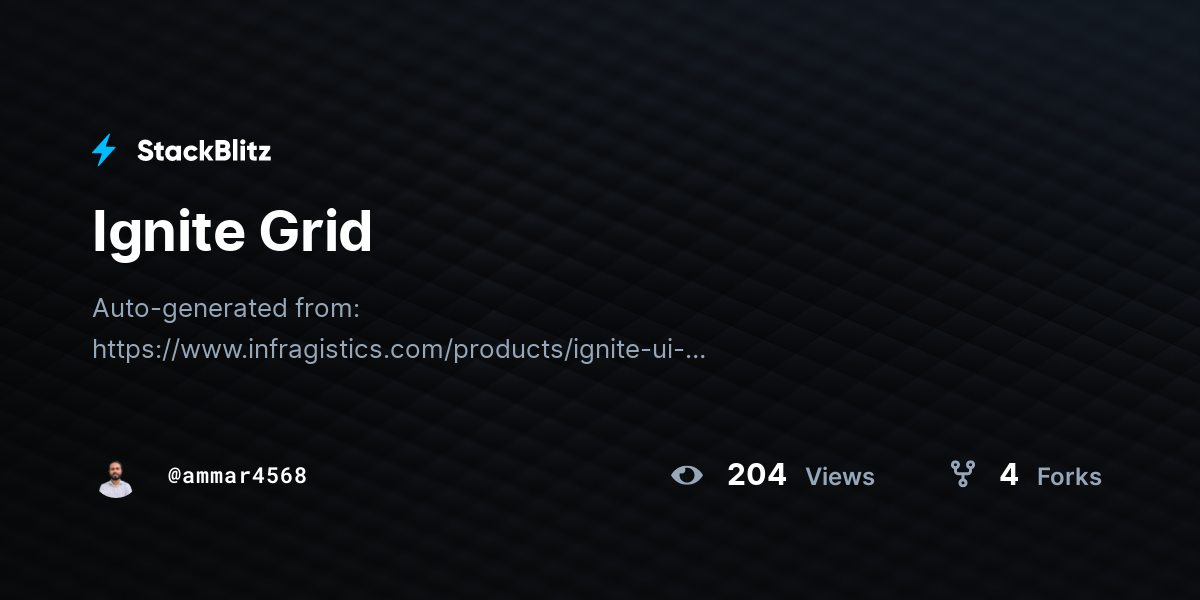 Ignite Grid - StackBlitz