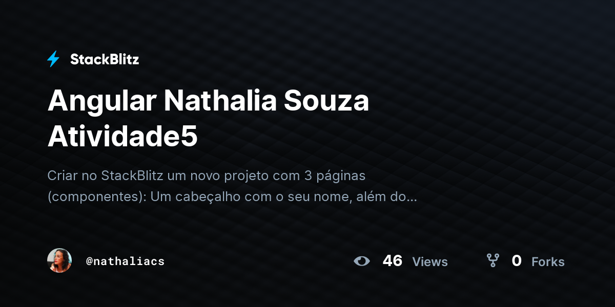 Angular Nathalia Souza Atividade5 - StackBlitz