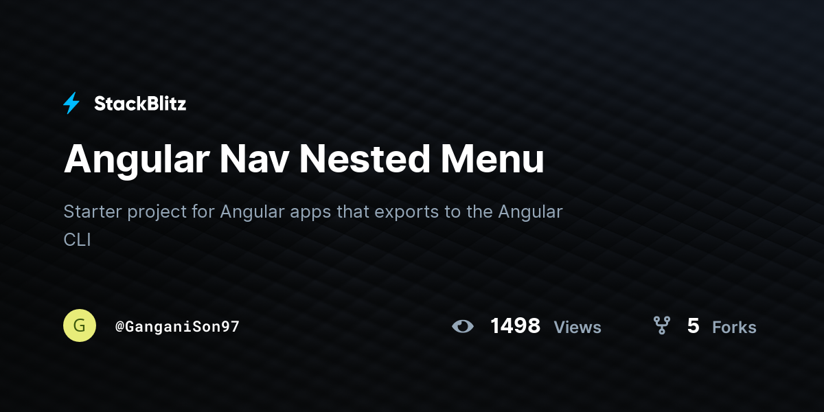 Angular Nav Nested Menu - StackBlitz