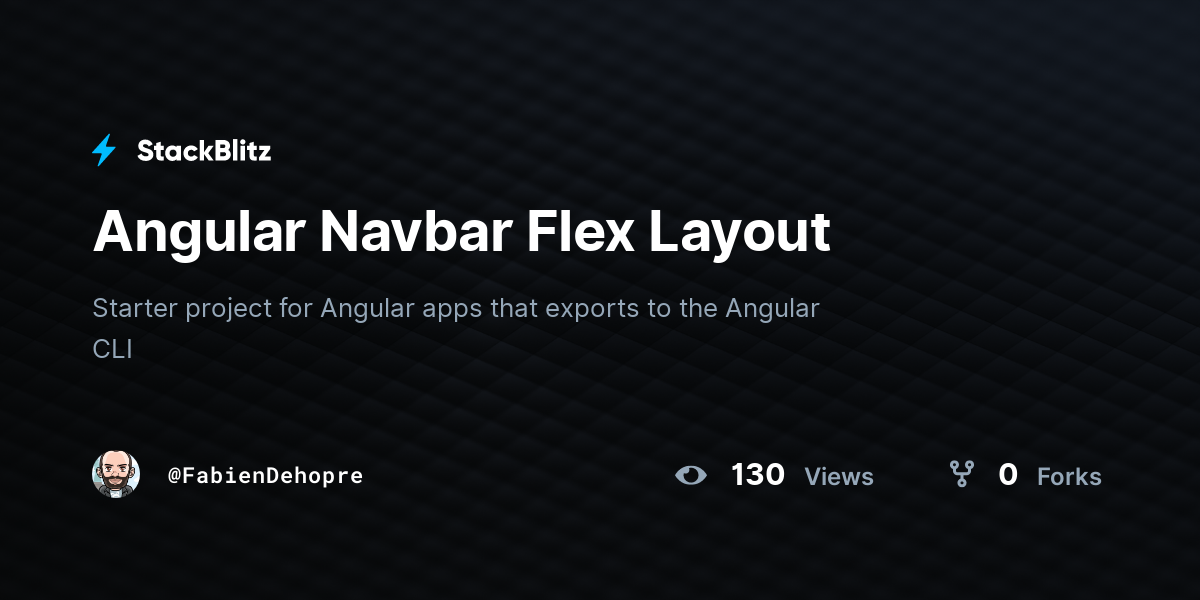 Angular Navbar Flex Layout - StackBlitz