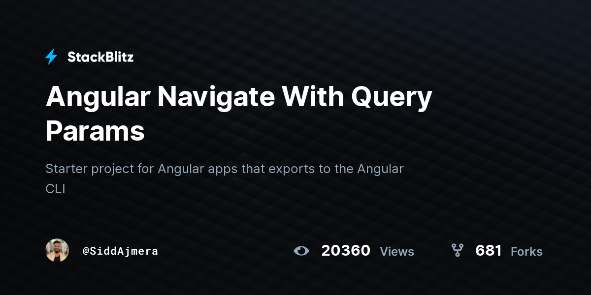 Angular Navigate With Query Params - StackBlitz
