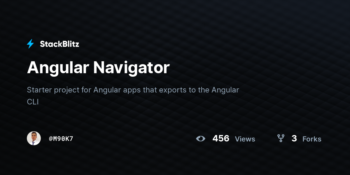 Angular Navigator - StackBlitz