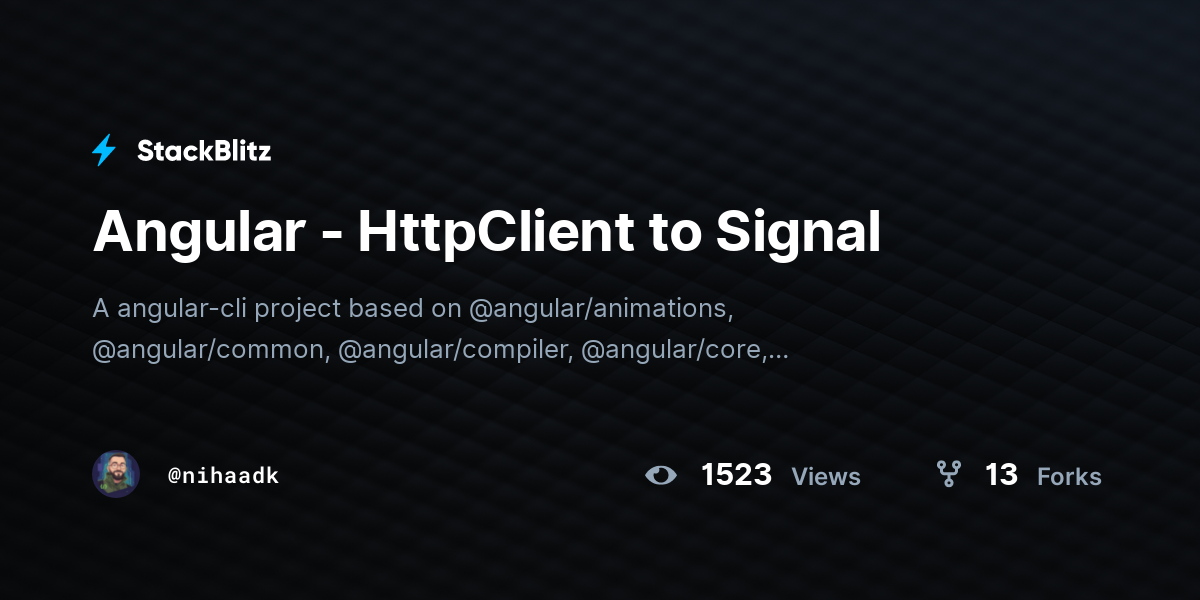 Angular - HttpClient to Signal - StackBlitz