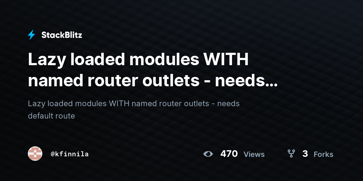 Lazy loaded modules WITH named router outlets - needs default route ...