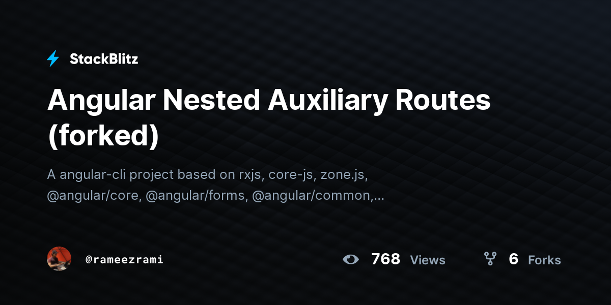 Angular Nested Auxiliary Routes (forked) - StackBlitz
