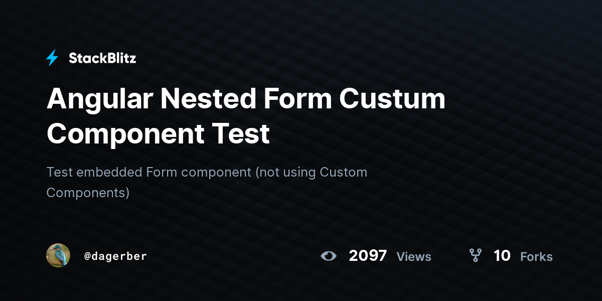 Angular Nested Form Custum Component Test StackBlitz