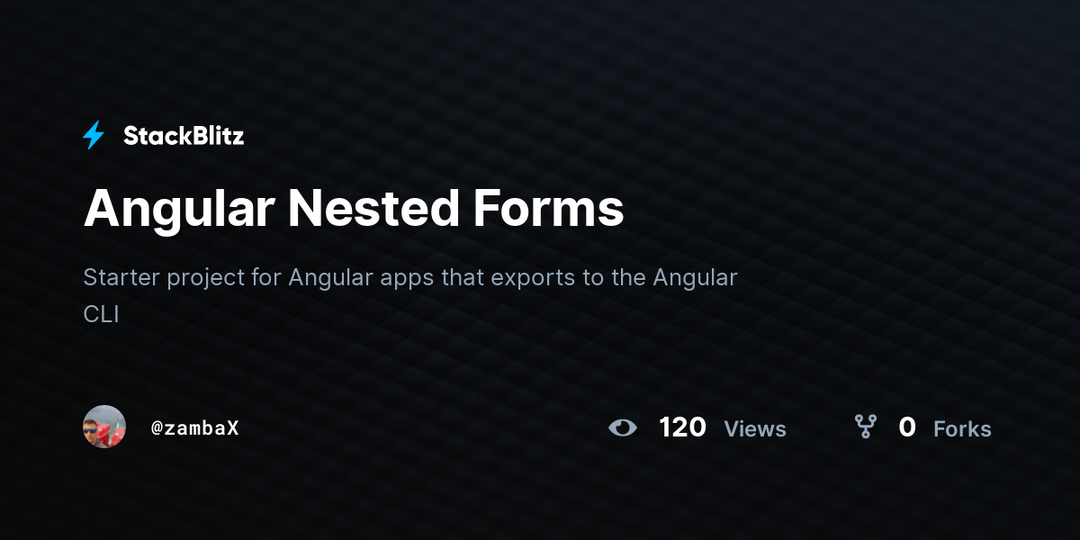 Angular Nested Forms - StackBlitz