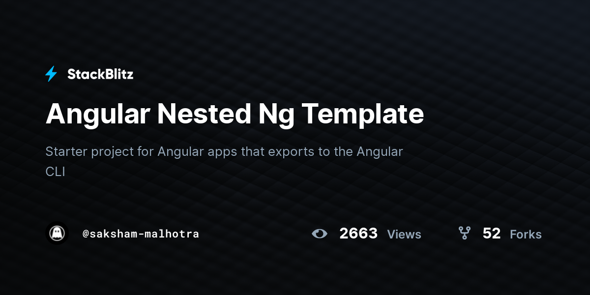 Angular Nested Ng Template - StackBlitz