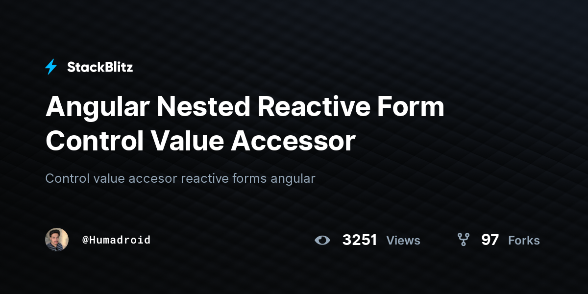 Angular Nested Reactive Form Control Value Accessor - StackBlitz