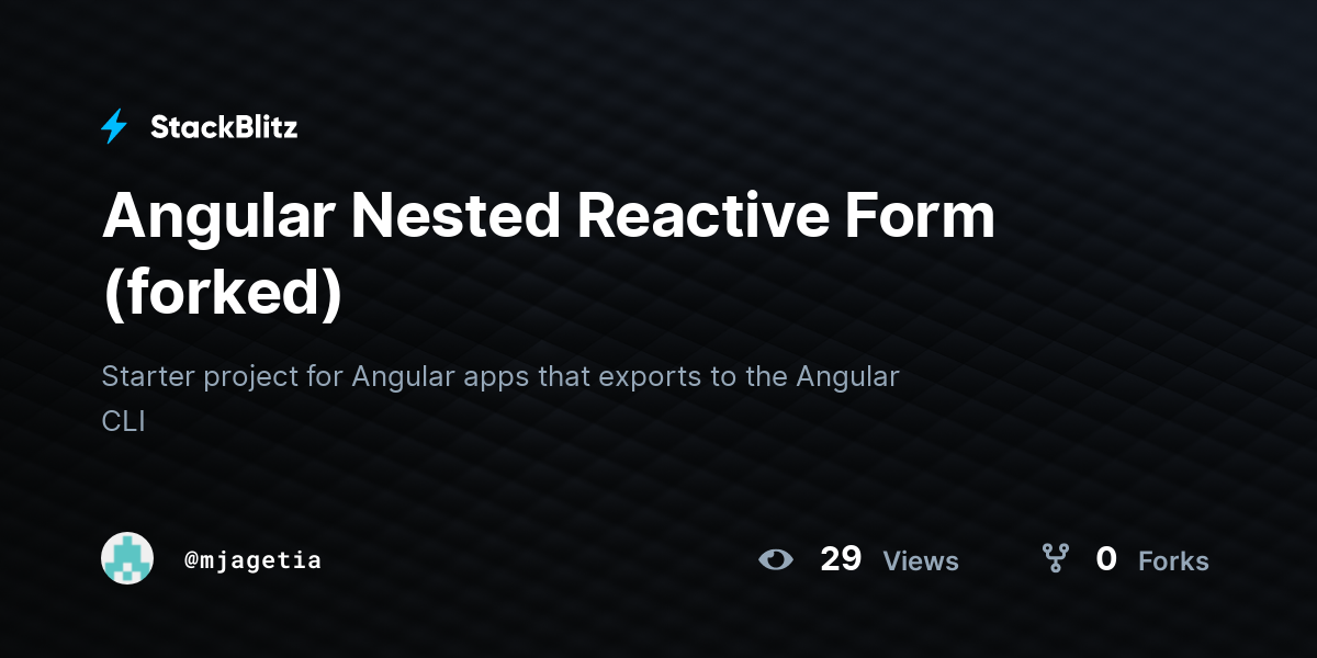 angular reactive form nested formgroup