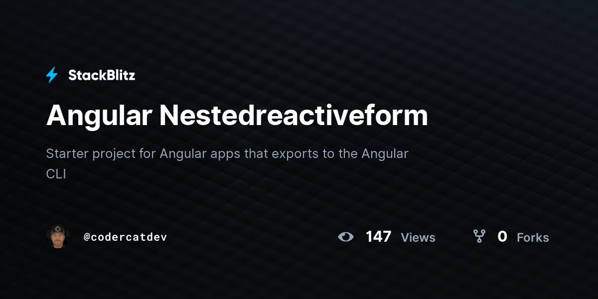 Angular Nestedreactiveform - StackBlitz