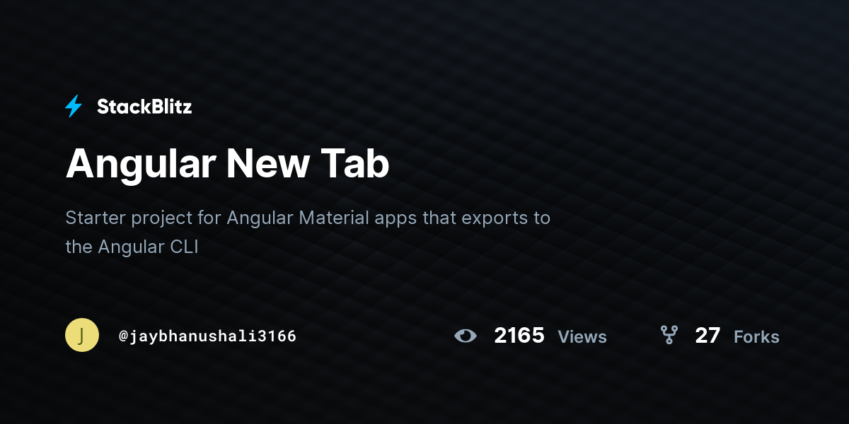 Angular New Tab - StackBlitz