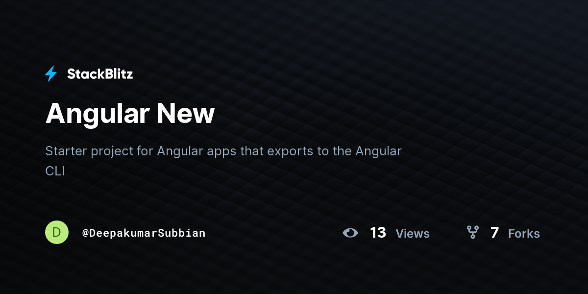 Angular New - StackBlitz