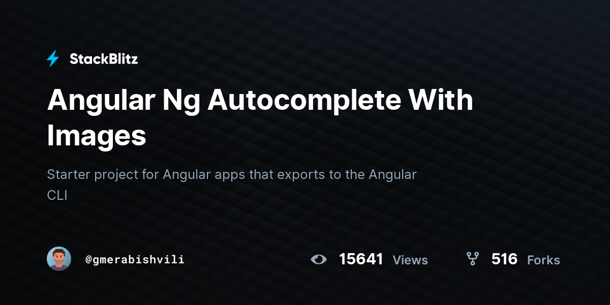 Angular Ng Autocomplete With Images - StackBlitz