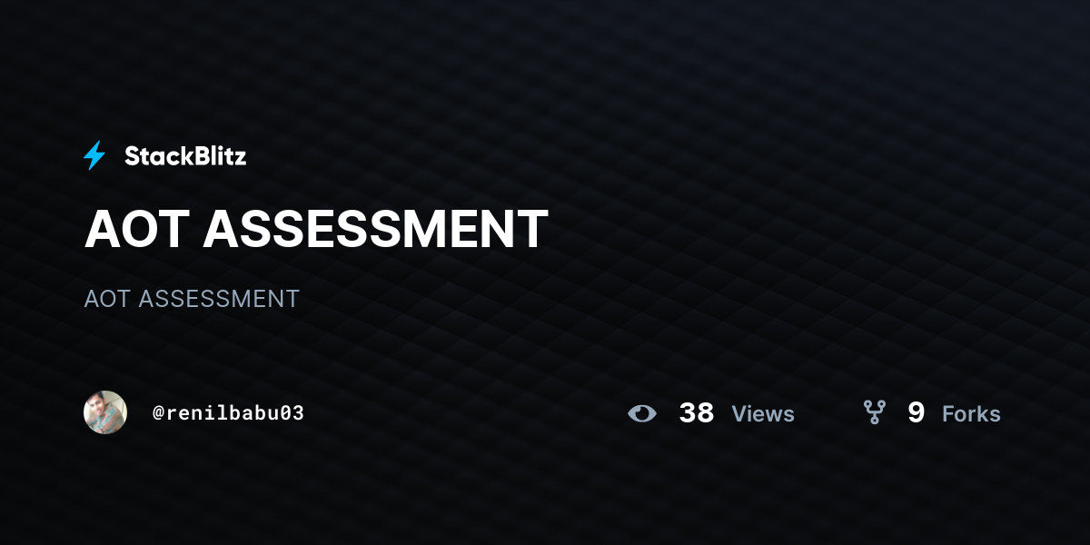 AOT ASSESSMENT - StackBlitz