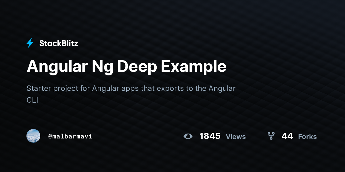 Angular Ng Deep Example - StackBlitz