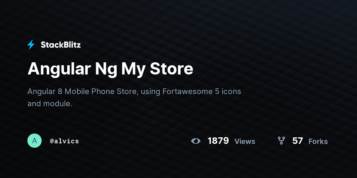 Angular Ng My Store - StackBlitz