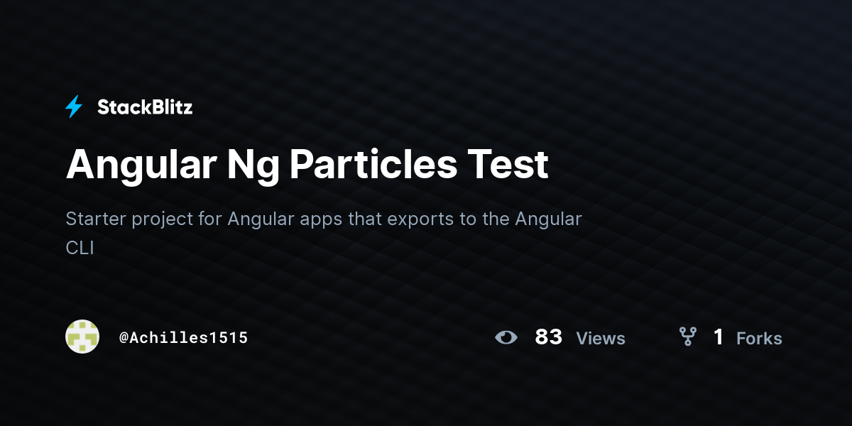 Angular Ng Particles Test - StackBlitz