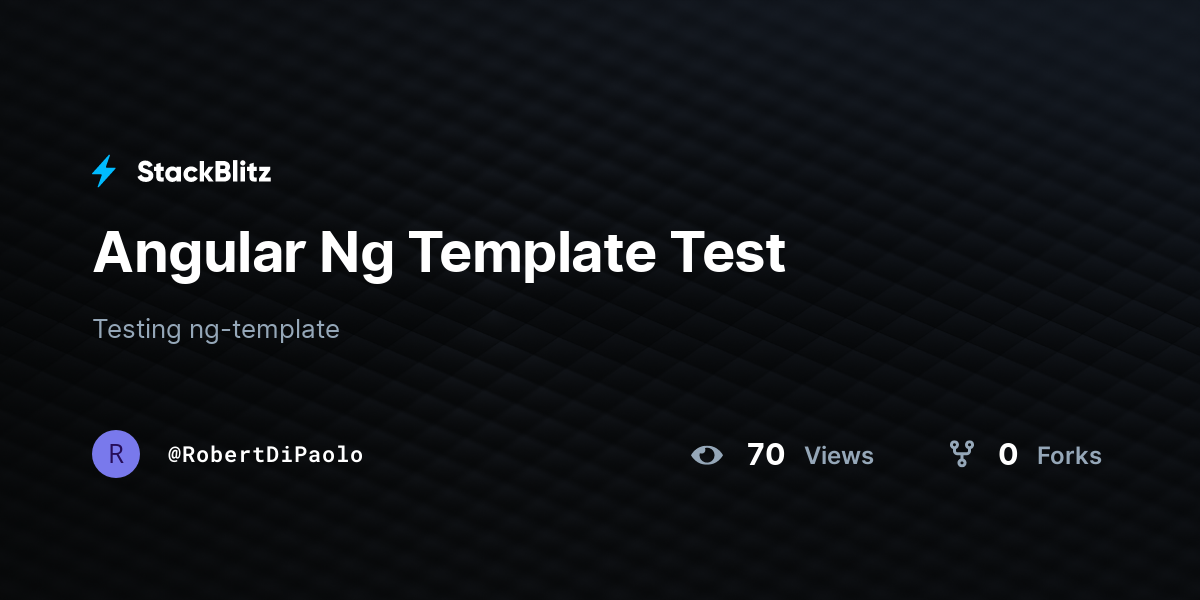 Angular Ng Template Test StackBlitz