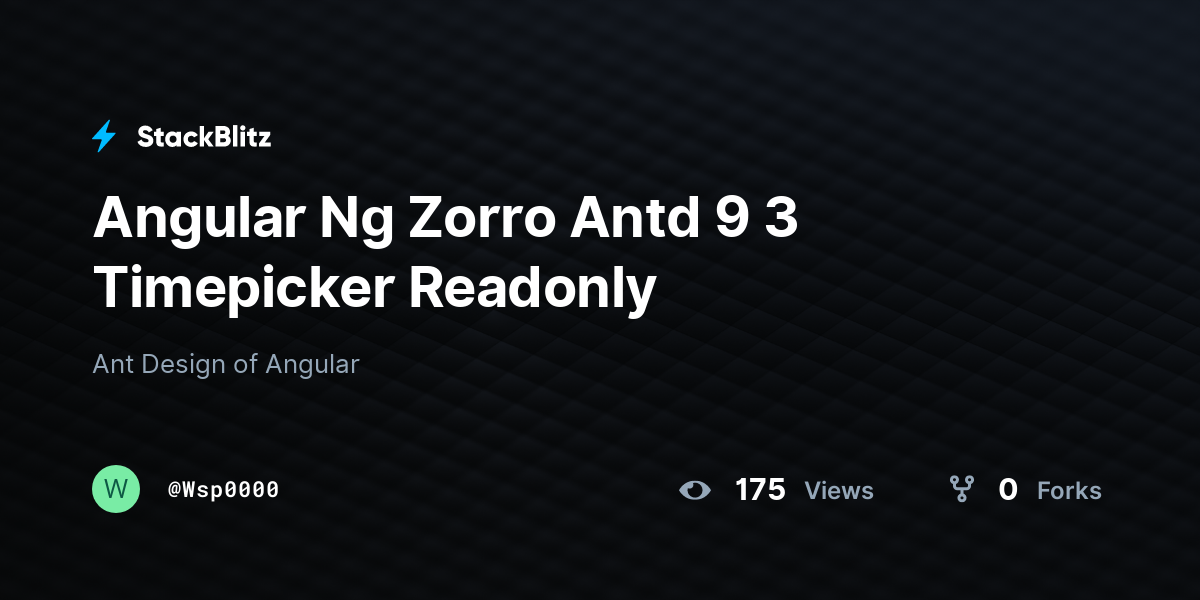 Angular Ng Zorro Antd 9 3 Timepicker Readonly - StackBlitz