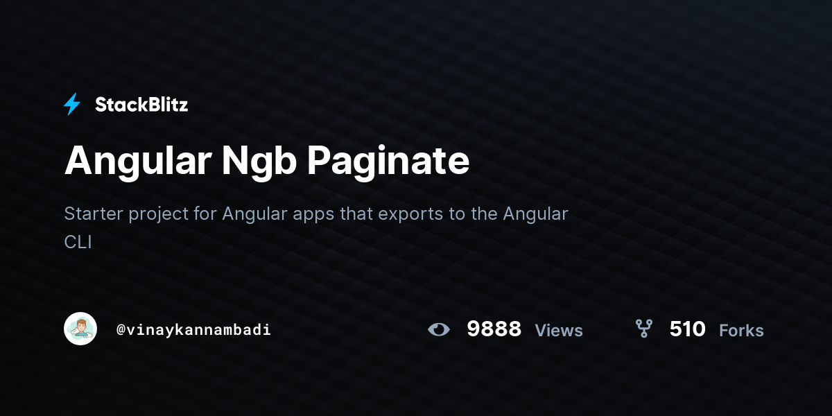 Angular Ngb Paginate - StackBlitz