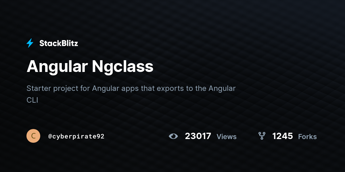 Angular Ngclass - StackBlitz