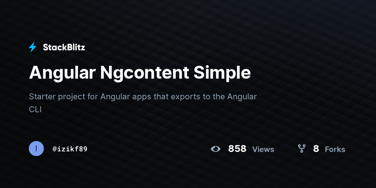 Angular Ngcontent Simple - StackBlitz