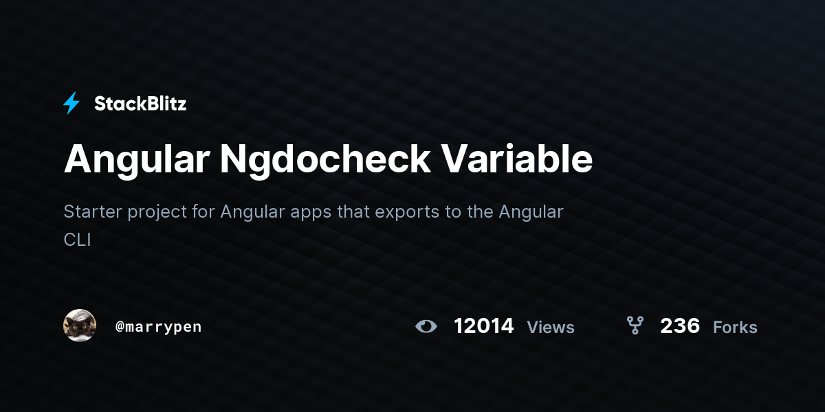 Angular Ngdocheck Variable - StackBlitz
