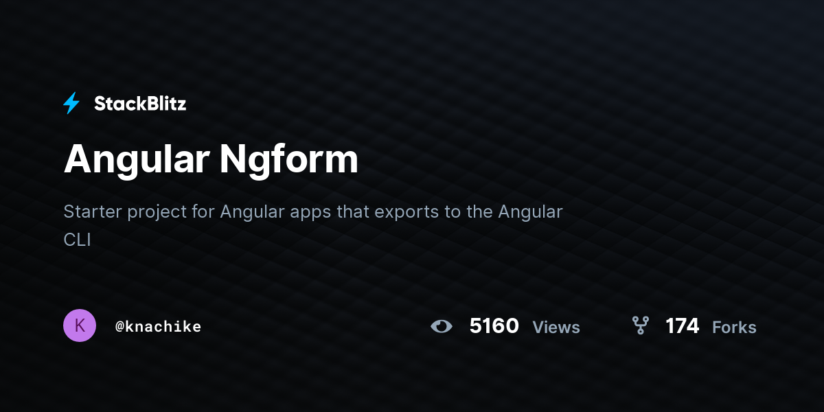 Angular Ngform - StackBlitz