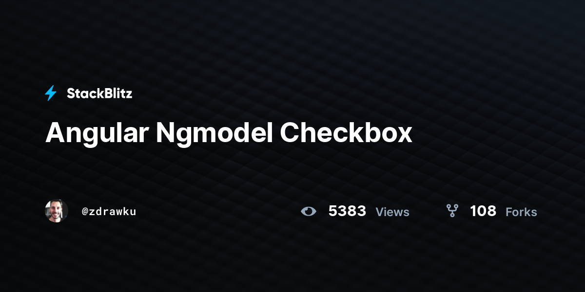 Angular Ngmodel Checkbox - StackBlitz