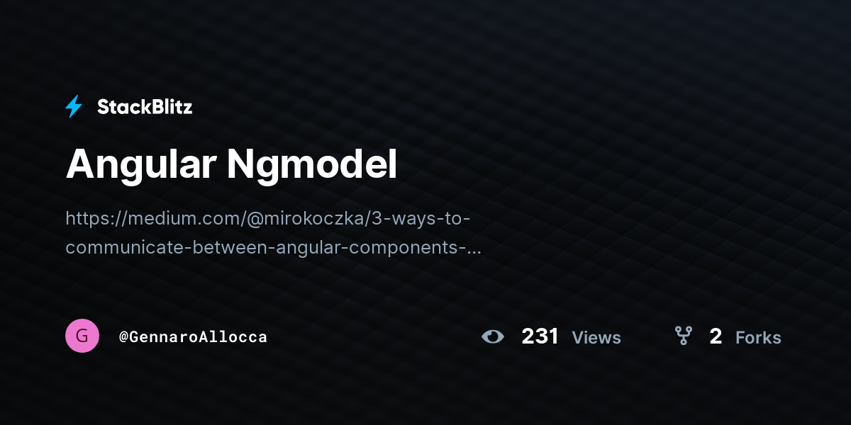 Angular Ngmodel - StackBlitz