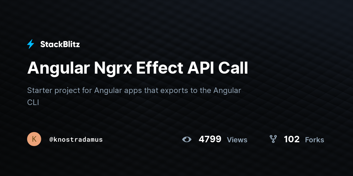 Angular Ngrx Effect API Call - StackBlitz