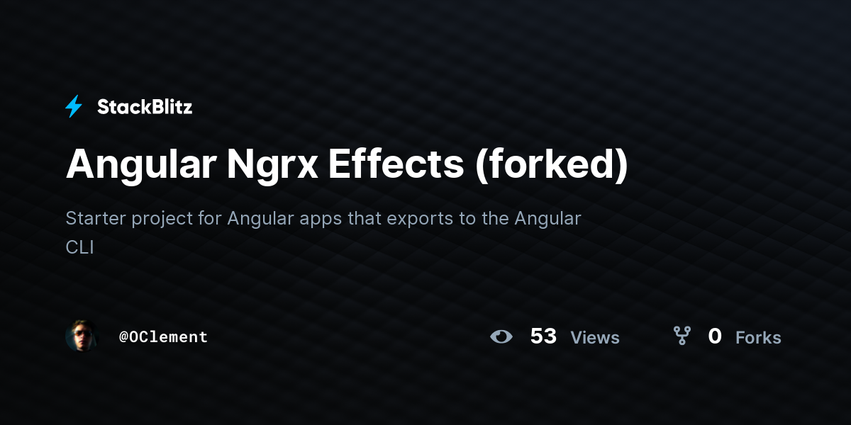 Angular Ngrx Effects (forked) - StackBlitz