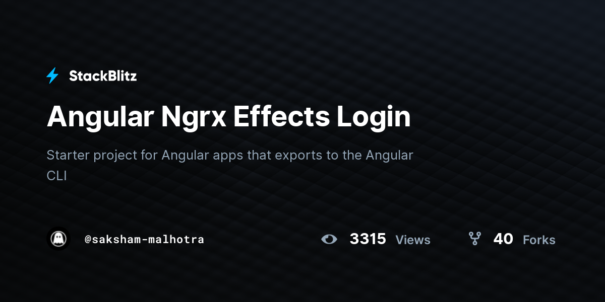 Angular Ngrx Effects Login - StackBlitz