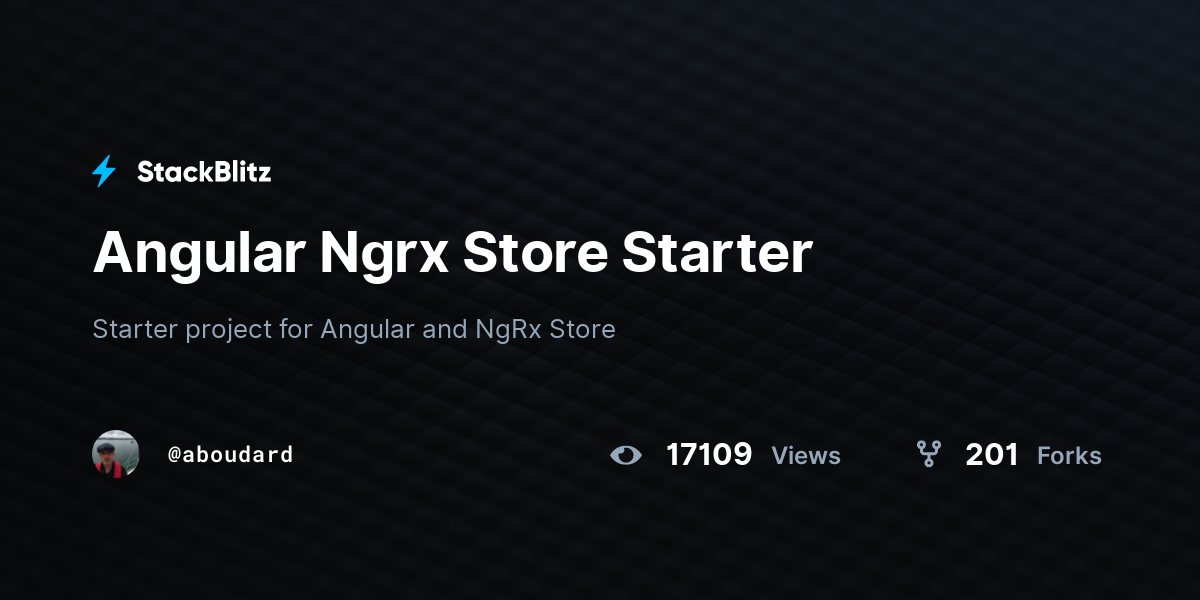 Angular Ngrx Store Starter - StackBlitz