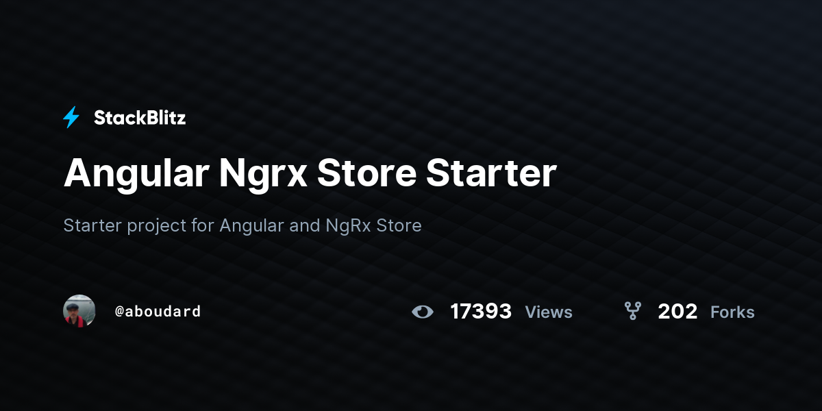 Angular Ngrx Store Starter - StackBlitz