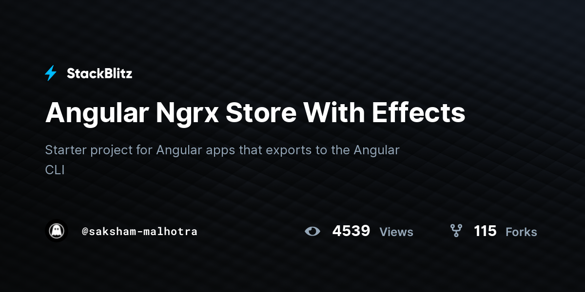 Angular Ngrx Store With Effects - StackBlitz